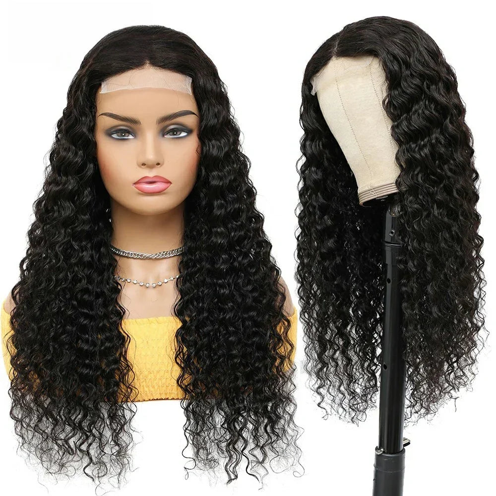 Transparent Remy Deep Wave Lace Front Wig 13x4 13x6 Water Wave Lace Frontal Wig 4X4 Closure Human Hair Wigs For Women Glueless