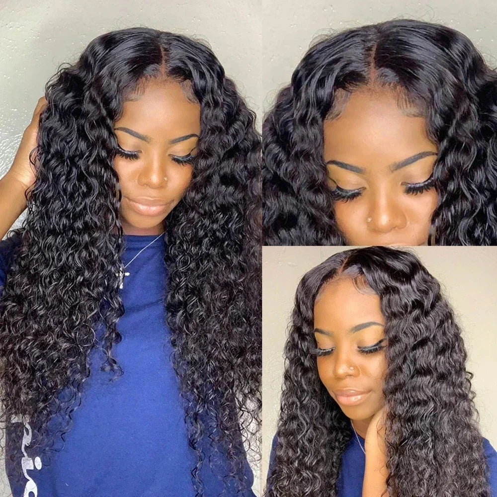 Transparent Remy Deep Wave Lace Front Wig 13x4 13x6 Water Wave Lace Frontal Wig 4X4 Closure Human Hair Wigs For Women Glueless
