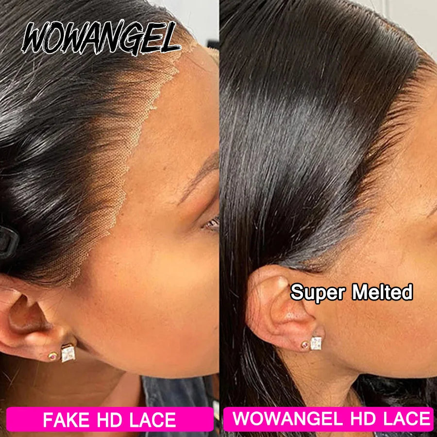 250% 13x6 HD Lace Frontal Wig Straight HD Transparent Lace Front Human Hair Wigs Remy Hair Melt Skins Pre Plucked For Women