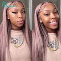 Monstar 13x6 Ash Purple HD Lace Frontal Wig Human Hair Pre Plucked Vietnamese Raw Straight Rose Gold Hair Colored Wigs For Women