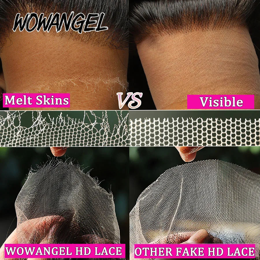 250% 13x6 HD Lace Frontal Wig Straight HD Transparent Lace Front Human Hair Wigs Remy Hair Melt Skins Pre Plucked For Women