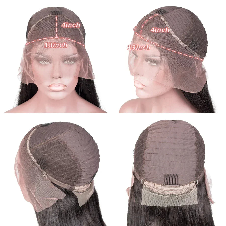 Sapphire Blue Lace Front Wig Body Wave Human Hair Wigs Dark Blue Color Transparent Pre Plucked Lace Frontal Wigs For Black Women